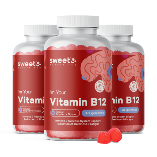 3x B12-vitamin 500 µg, összesen 420 gumicukor