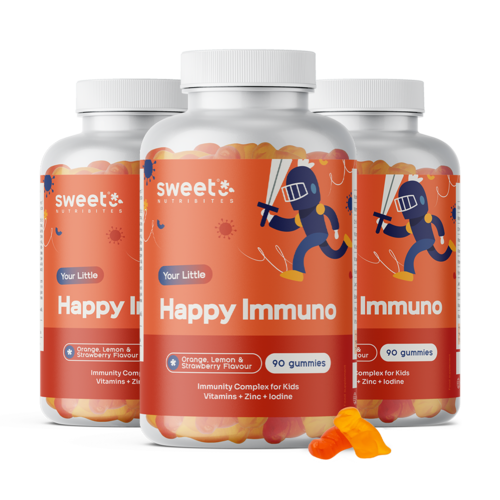 3x Happy Immuno – immunerősítő gumicukor gyerekeknek, összesen 270 gumicukor